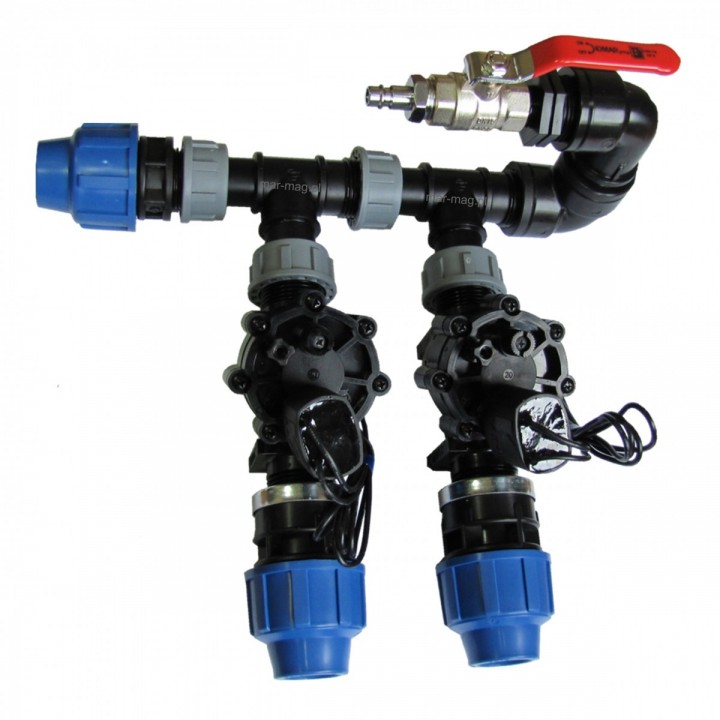 Kolektor komplet 2 sekcje elektrozawory 100PRO + przyłącze kompresora